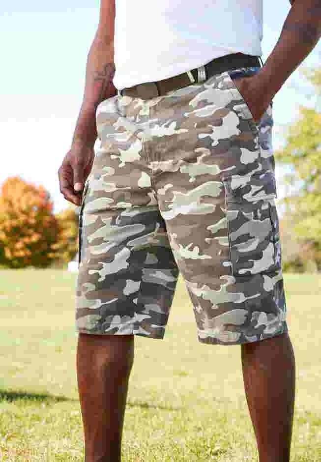 12" Side Elastic Cargo Short with Twill Belt image number 4