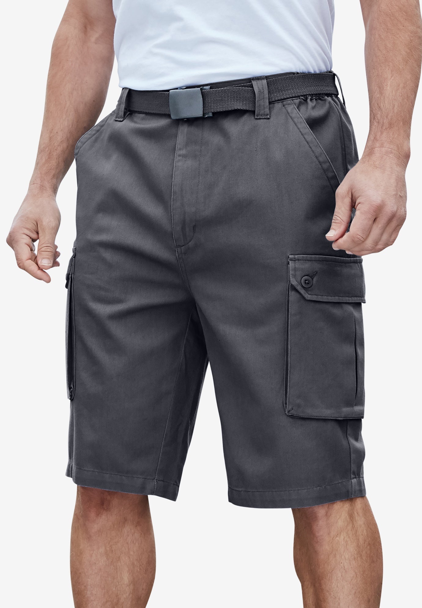 12" Side Elastic Cargo Short with Twill Belt image number 0