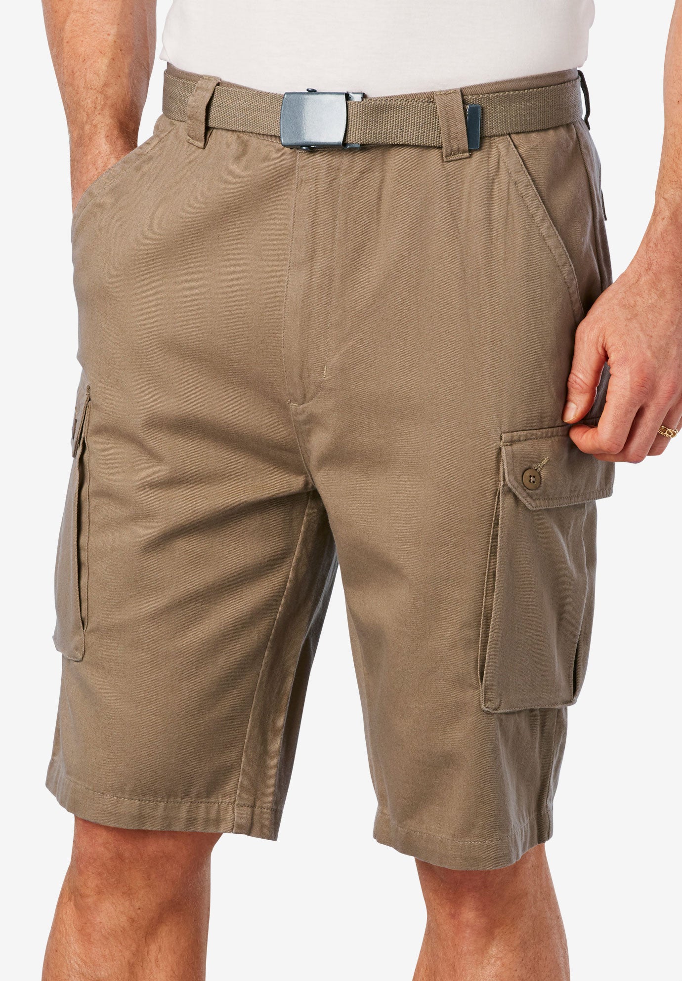 12" Side Elastic Cargo Short with Twill Belt image number 0