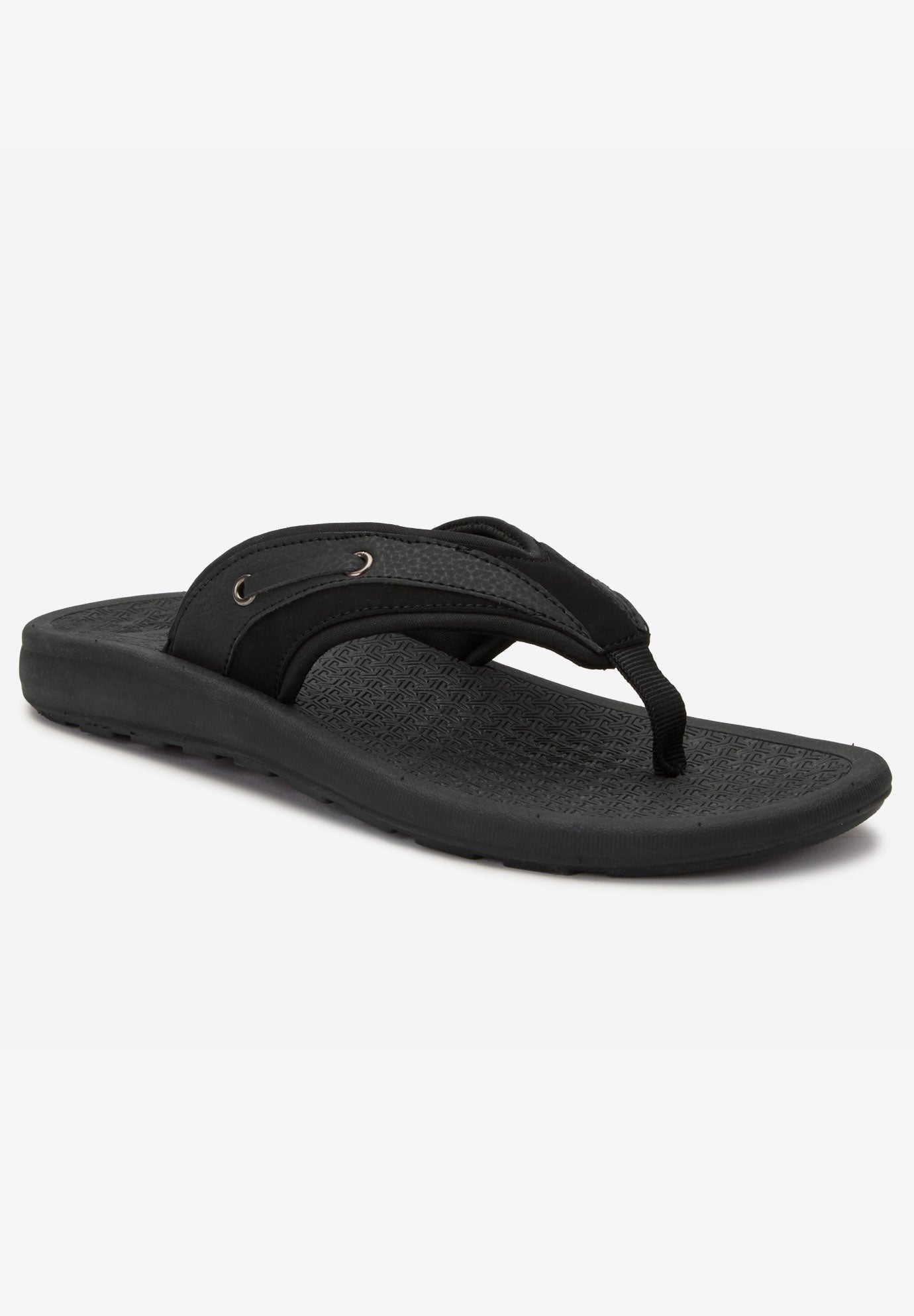 Men's Extra Wide Island Flip Flops, Black | King Size