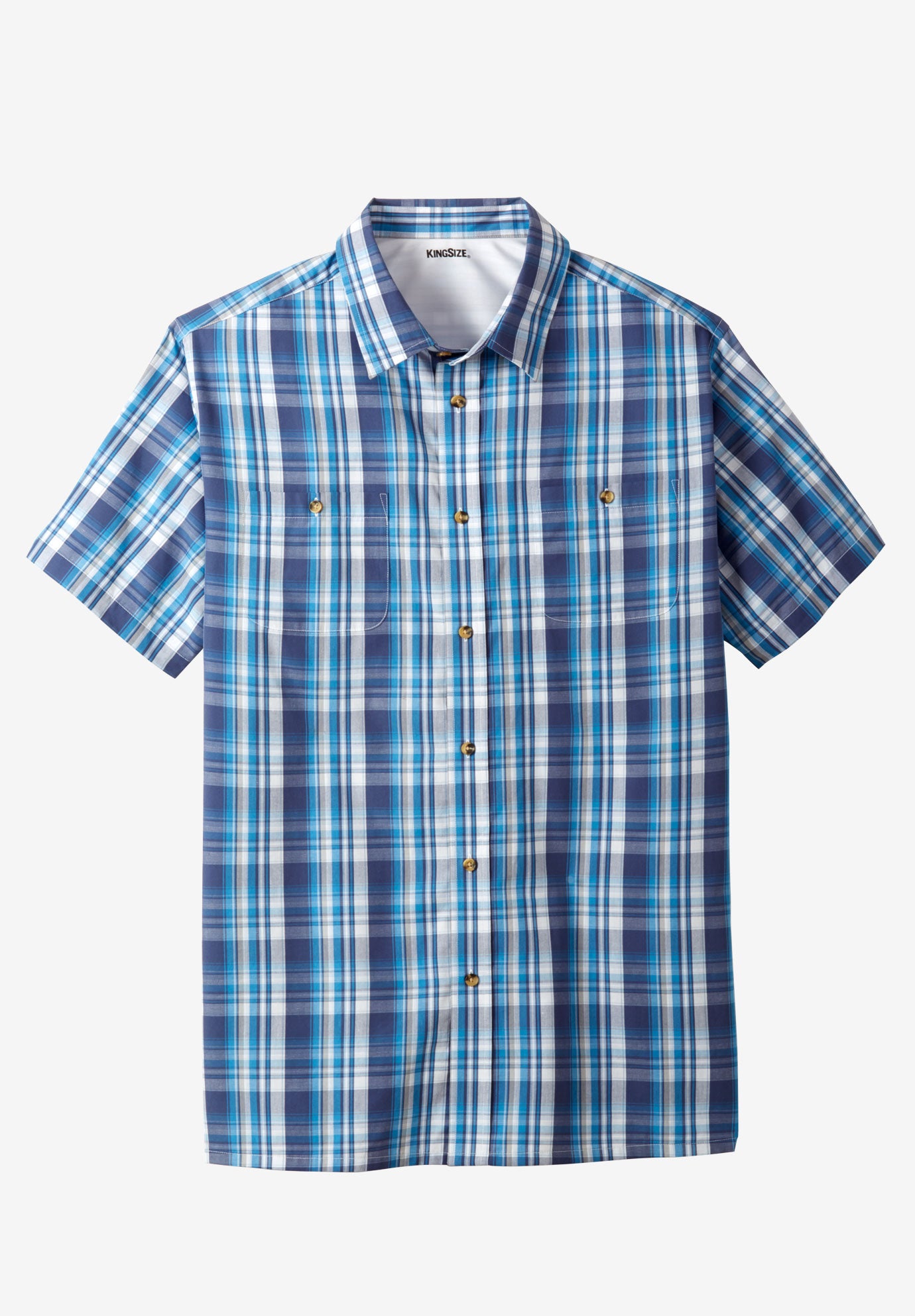 Easy-Care Short-Sleeve Plaid Sport Shirt image number 0