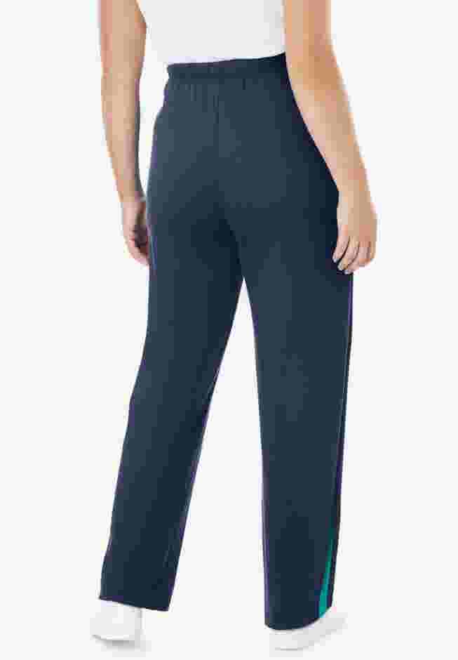Side Stripe Cotton French Terry Straight-Leg Pant image number 1