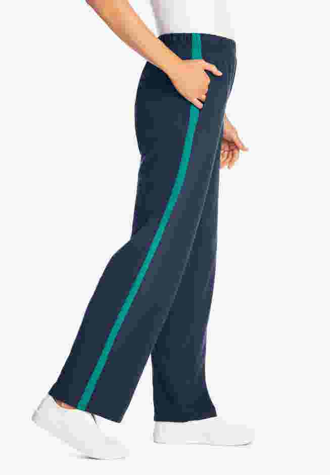 Side Stripe Cotton French Terry Straight-Leg Pant image number 2