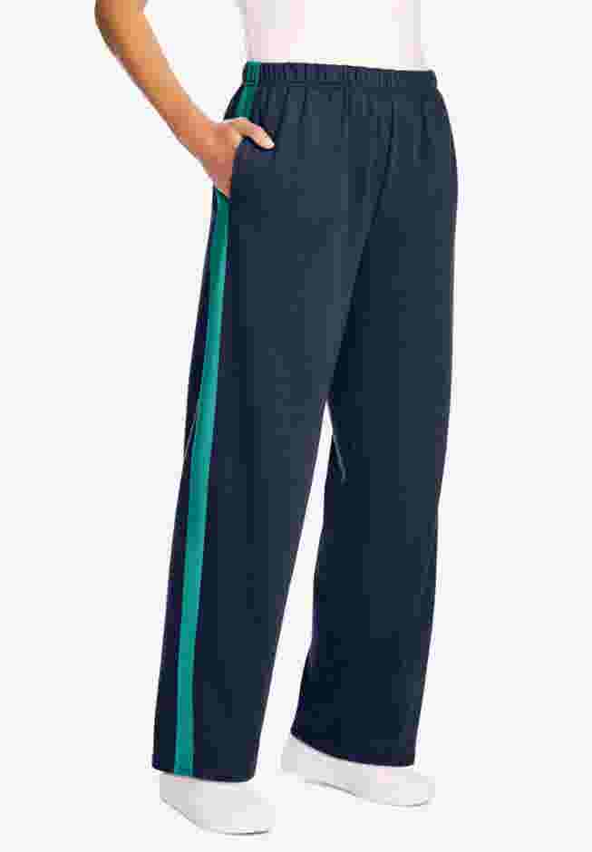 Side Stripe Cotton French Terry Straight-Leg Pant image number 0