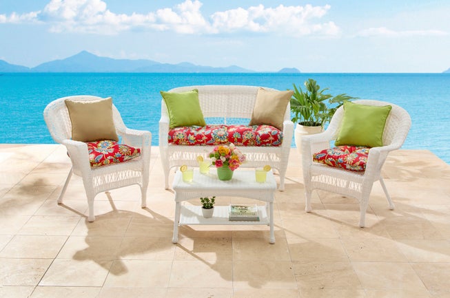 BH Outdoor Performance Tufted Wicker Chair Cushion image number 2