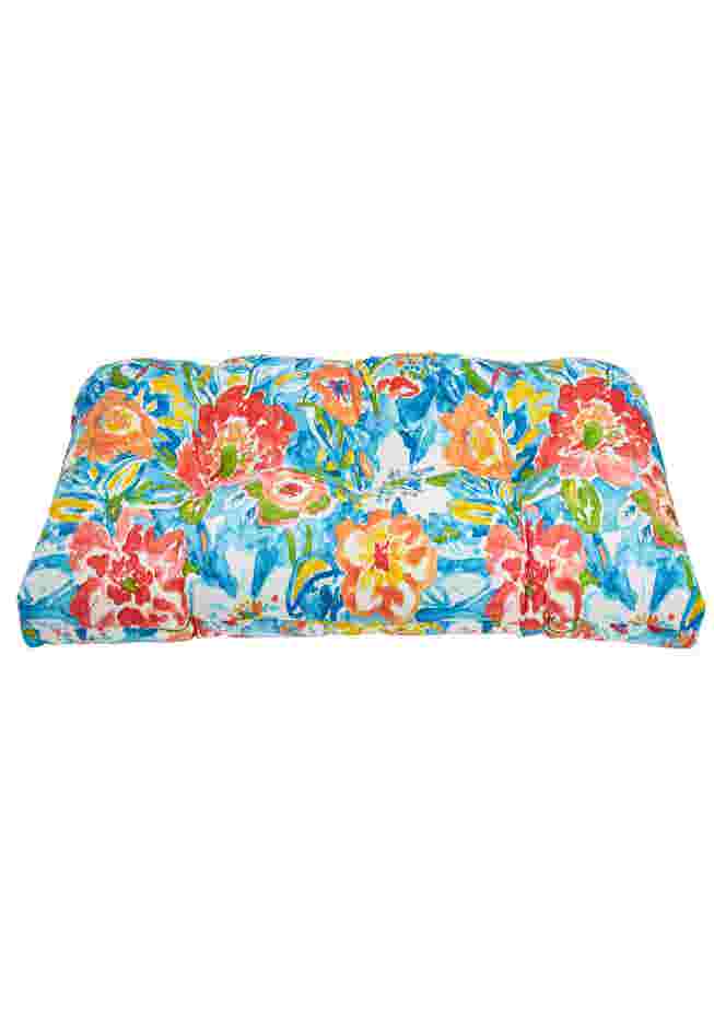 BH Performance Fabric Tufted Wicker Settee Cushion image number 0