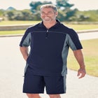 Quarter Zip Short Sleeve Colorblock Tracksuit image number null