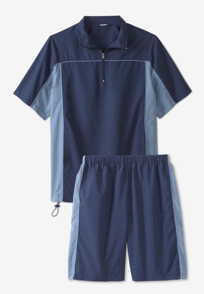 Quarter Zip Short Sleeve Colorblock Tracksuit image number 1