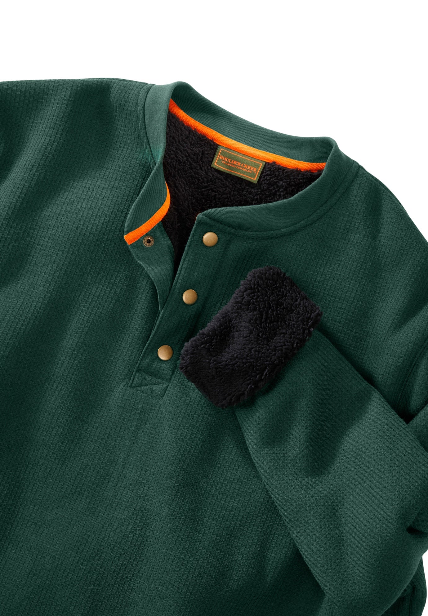 Bonded Sherpa Waffle Henley image number 3
