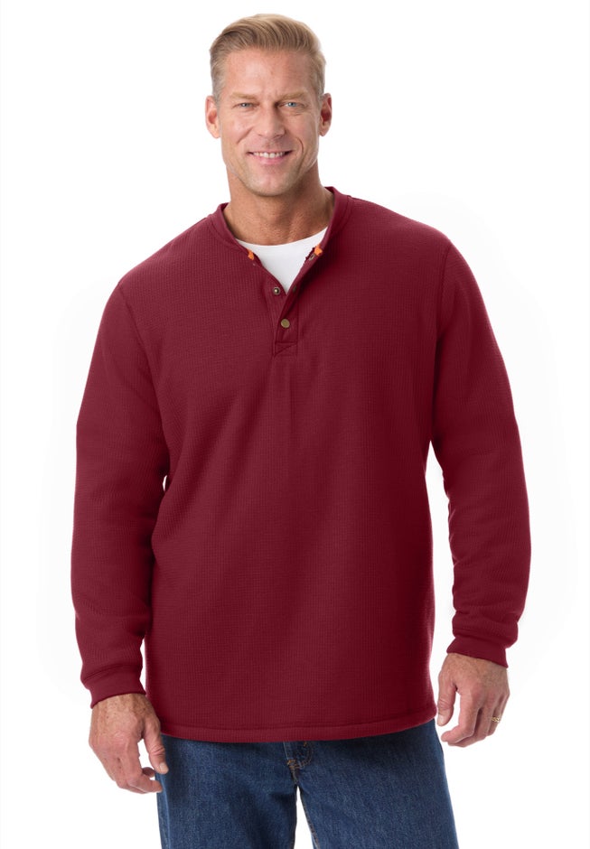 Bonded Sherpa Waffle Henley image number 1