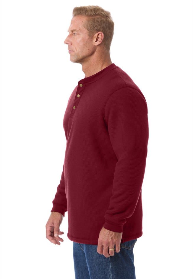 Bonded Sherpa Waffle Henley image number 2