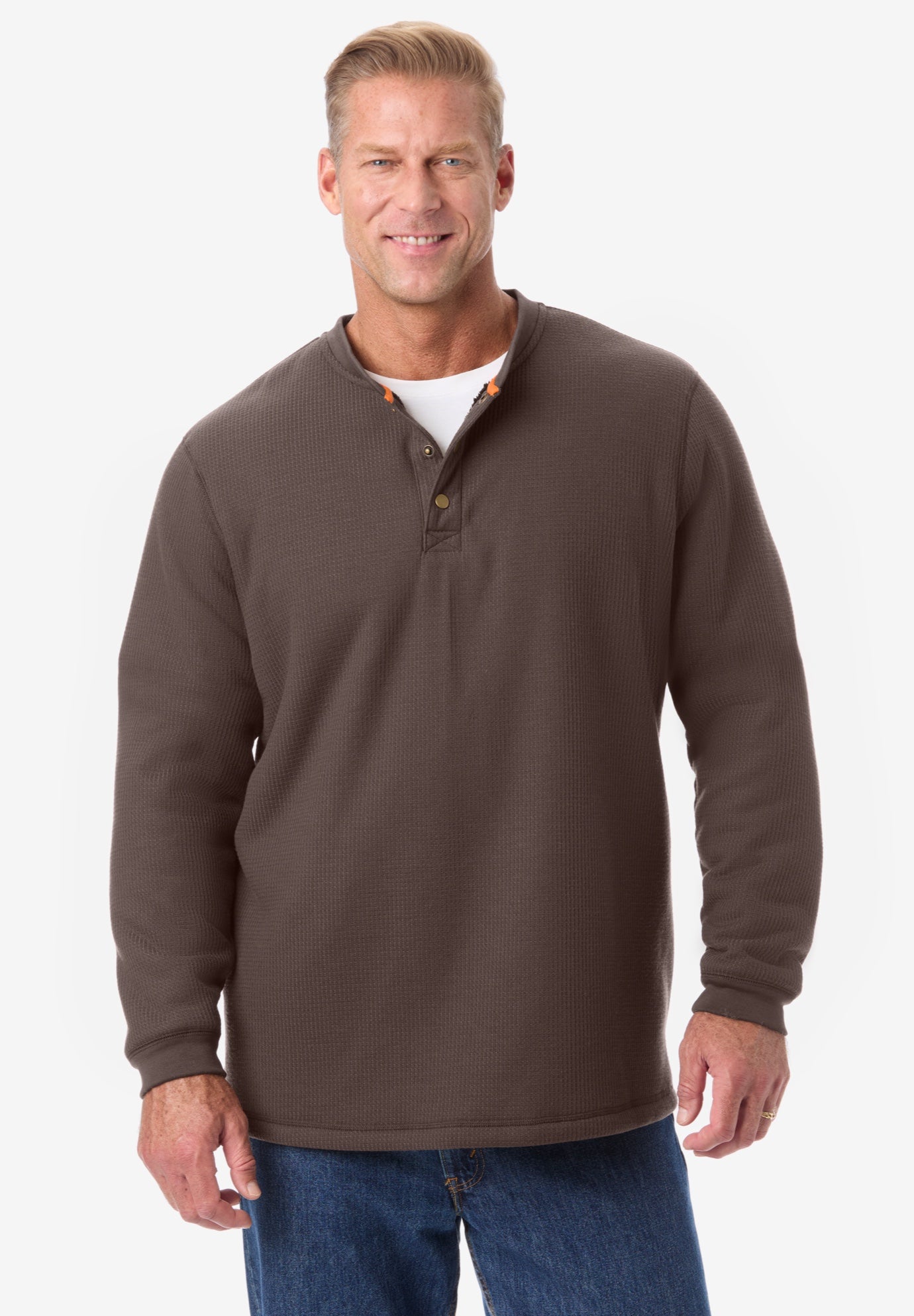 Bonded Sherpa Waffle Henley image number 0
