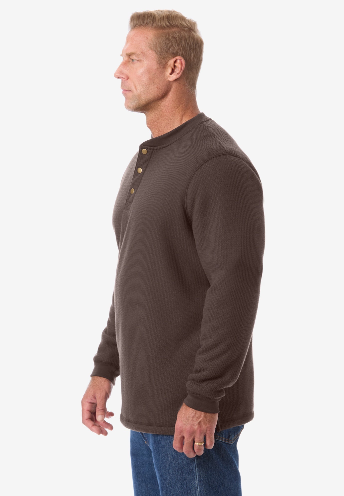 Bonded Sherpa Waffle Henley image number 1