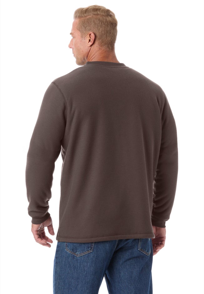 Bonded Sherpa Waffle Henley image number 2
