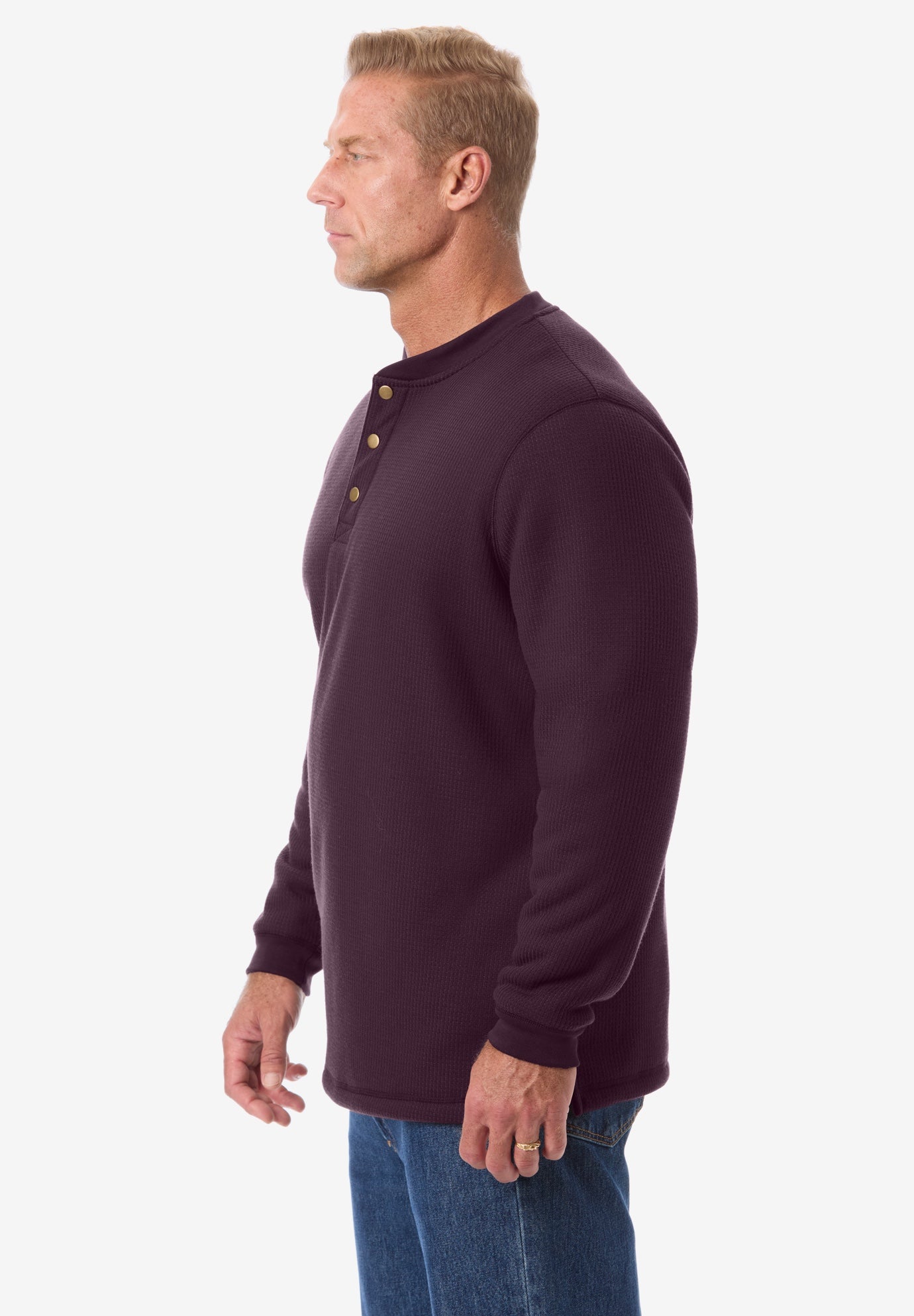 Bonded Sherpa Waffle Henley image number 2
