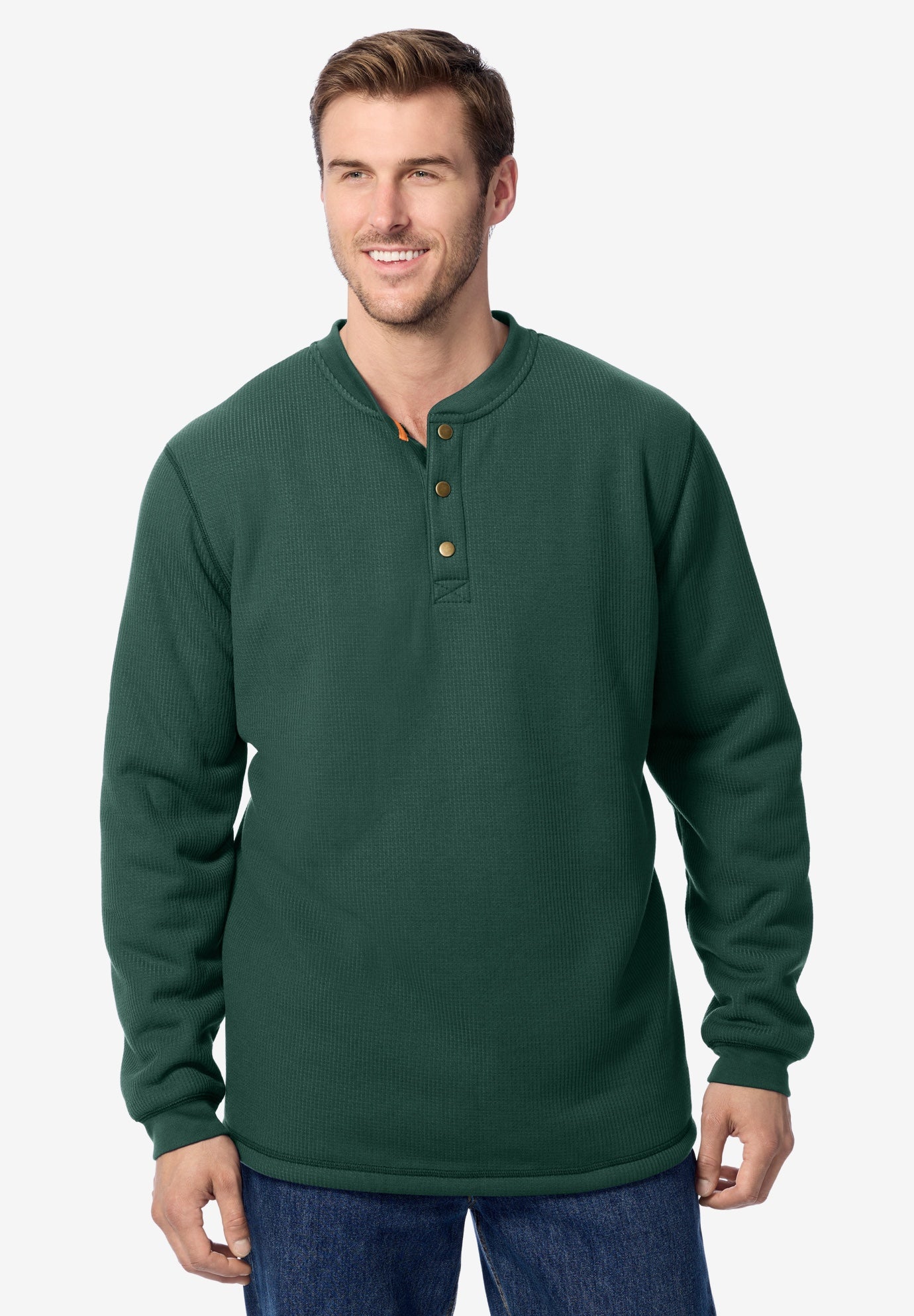 Bonded Sherpa Waffle Henley image number 0