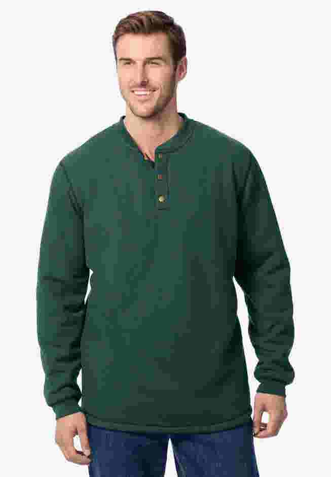 Bonded Sherpa Waffle Henley image number 1