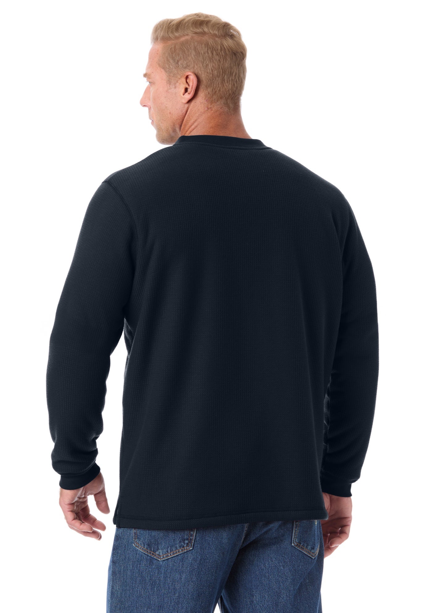 Bonded Sherpa Waffle Henley image number 2