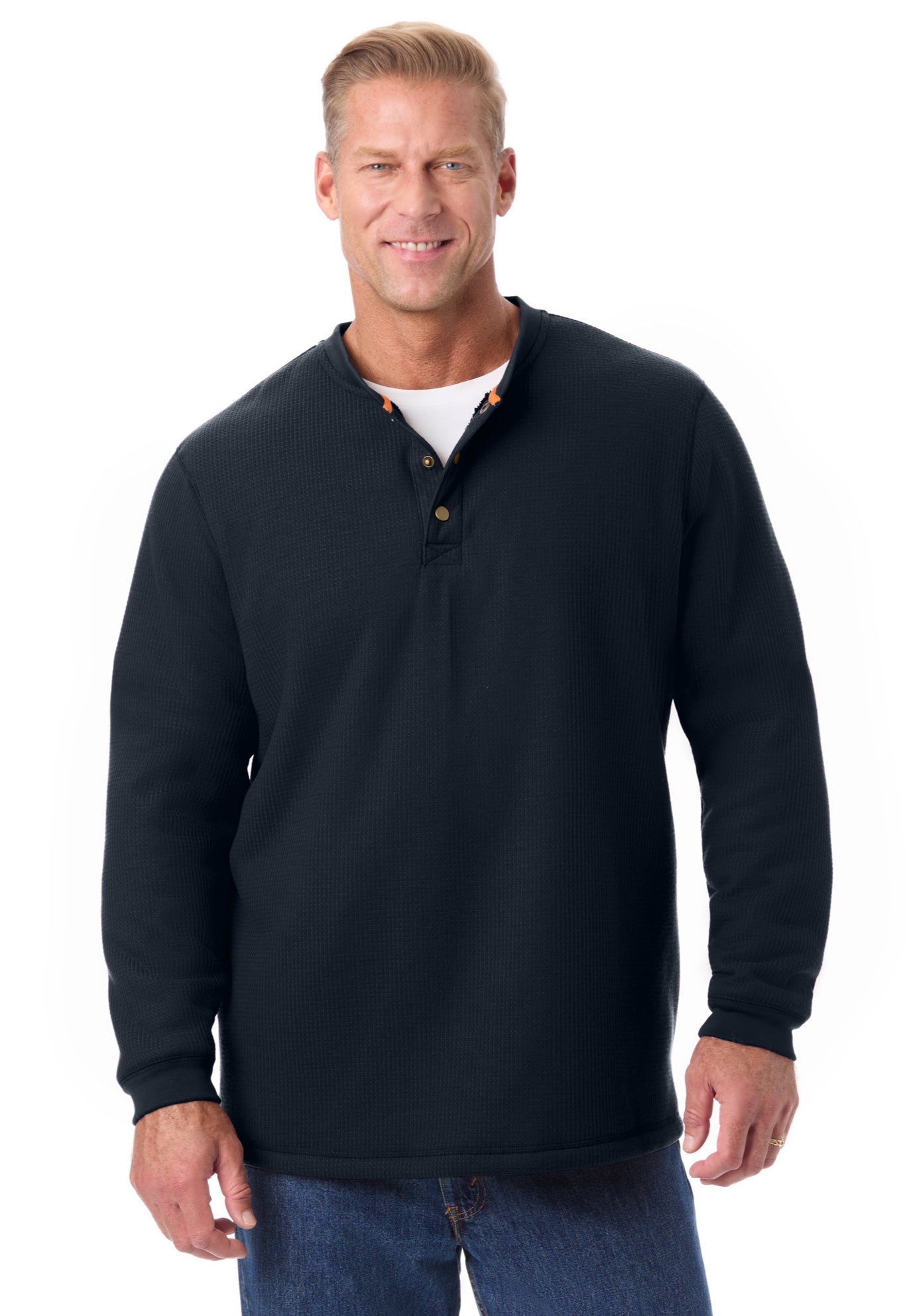 Bonded Sherpa Waffle Henley image number 0