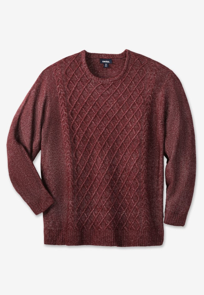 Soft Cable Knit Crewneck Sweater image number null