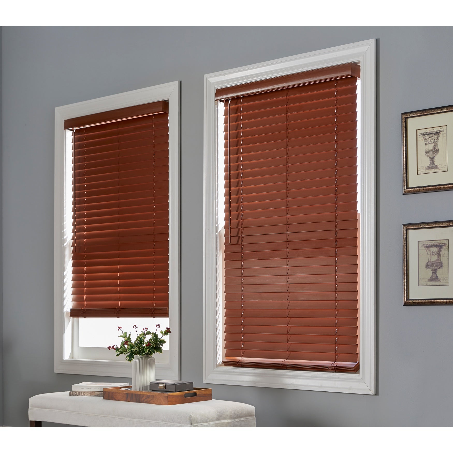 2" Faux Wood Cordless Blinds image number 0