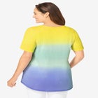 Short-Sleeve V-Neck Shirred Tee image number null