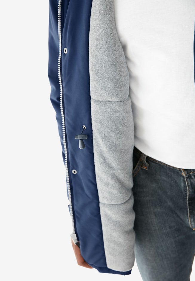 Fleece-Lined Parka with Detachable Hood and 6 Pockets image number 3