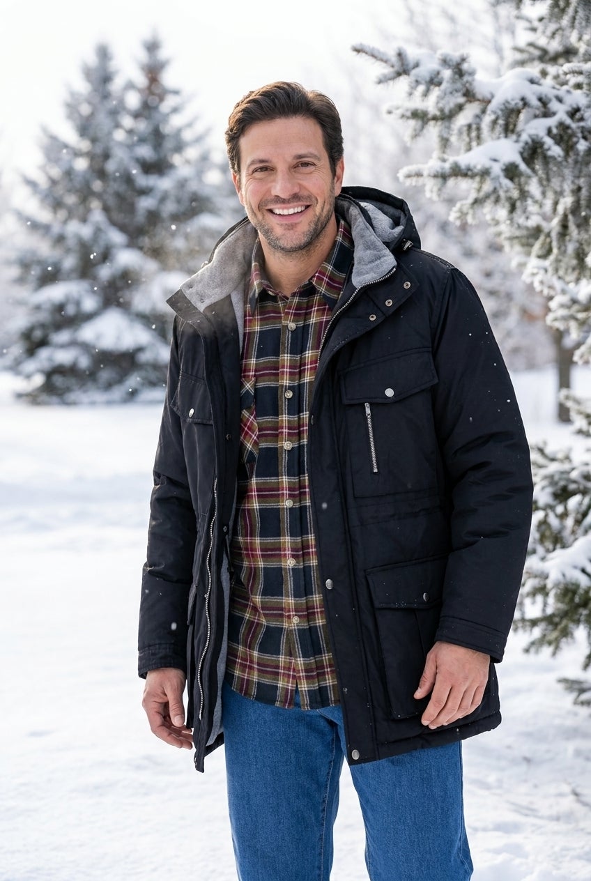 Fleece-Lined Parka with Detachable Hood and 6 Pockets image number 0