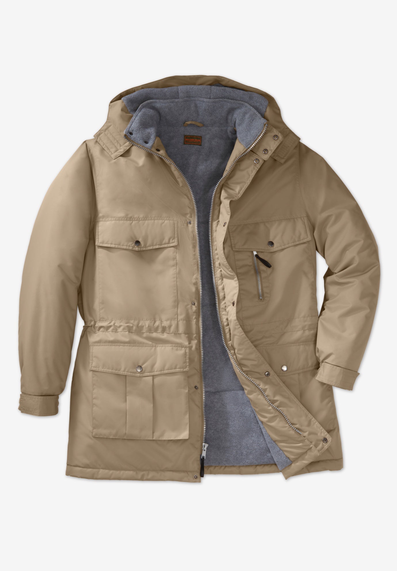 Fleece-Lined Parka with Detachable Hood and 6 Pockets image number 0