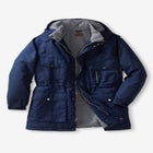 Fleece-Lined Parka with Detachable Hood and 6 Pockets image number null