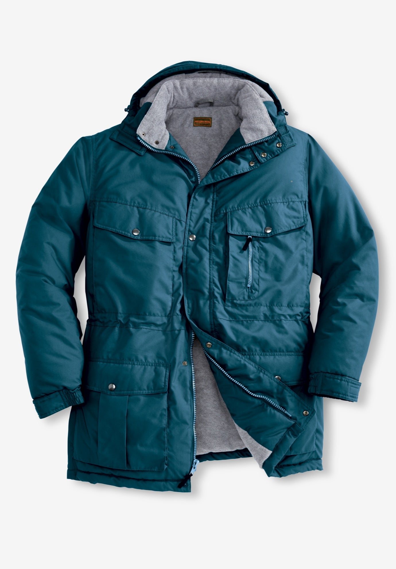 Fleece-Lined Parka with Detachable Hood and 6 Pockets image number 0