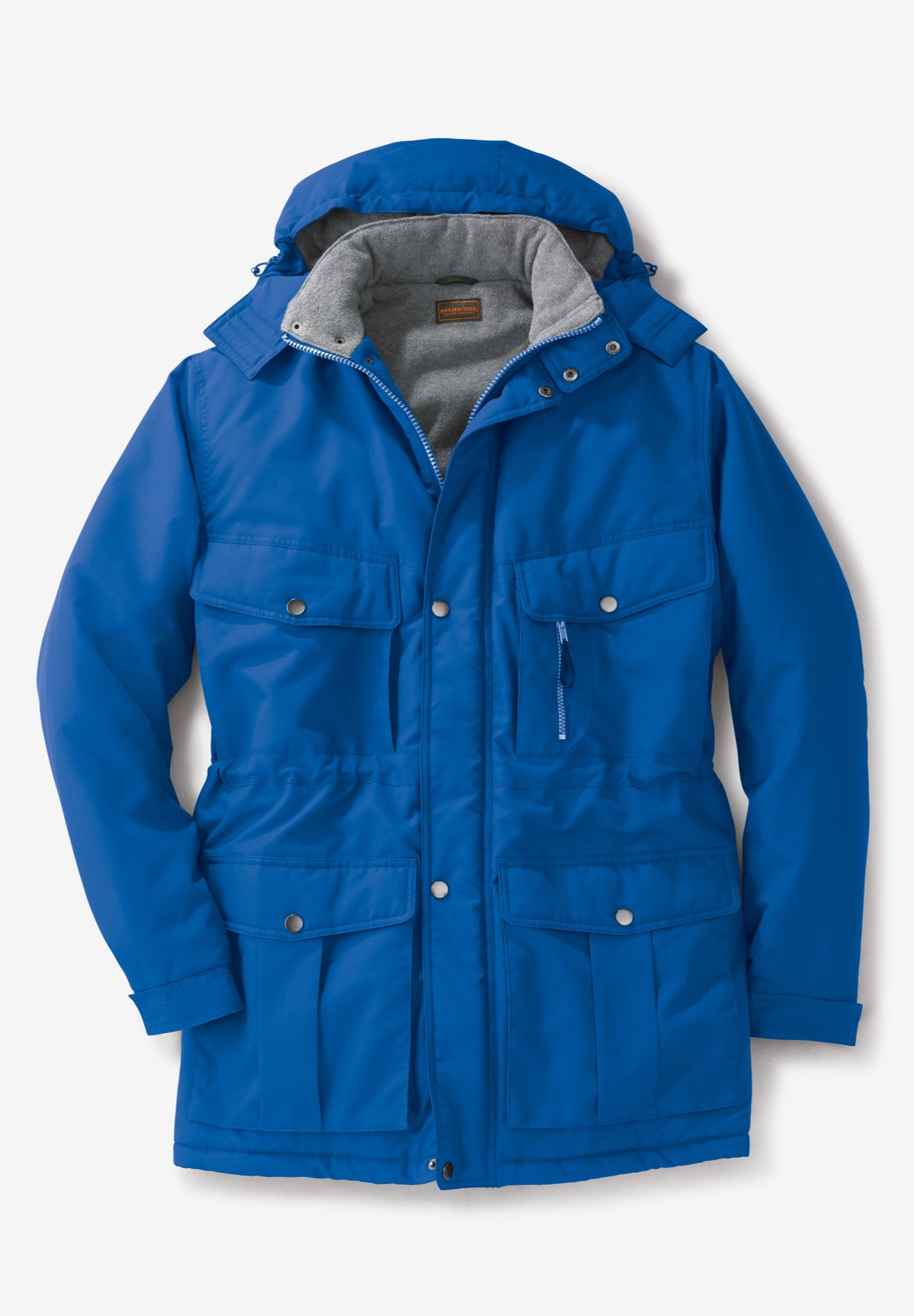 Fleece-Lined Parka with Detachable Hood and 6 Pockets image number 0