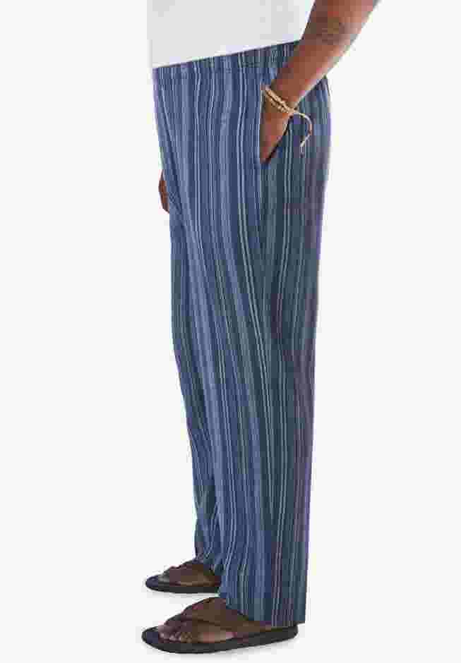 Elastic Waist Gauze Cotton Pants image number 2