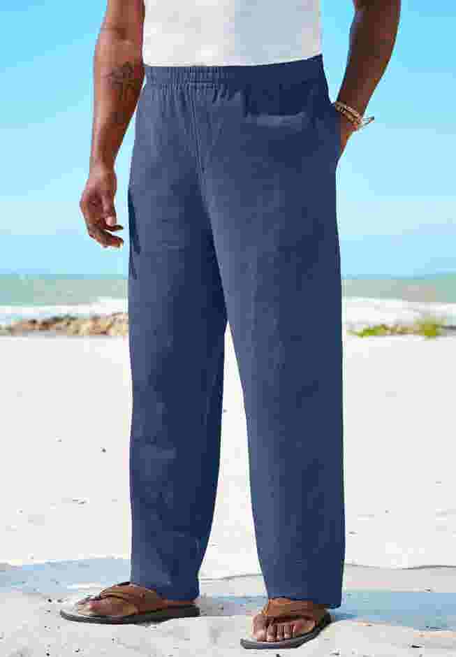 Elastic Waist Gauze Cotton Pants image number 0