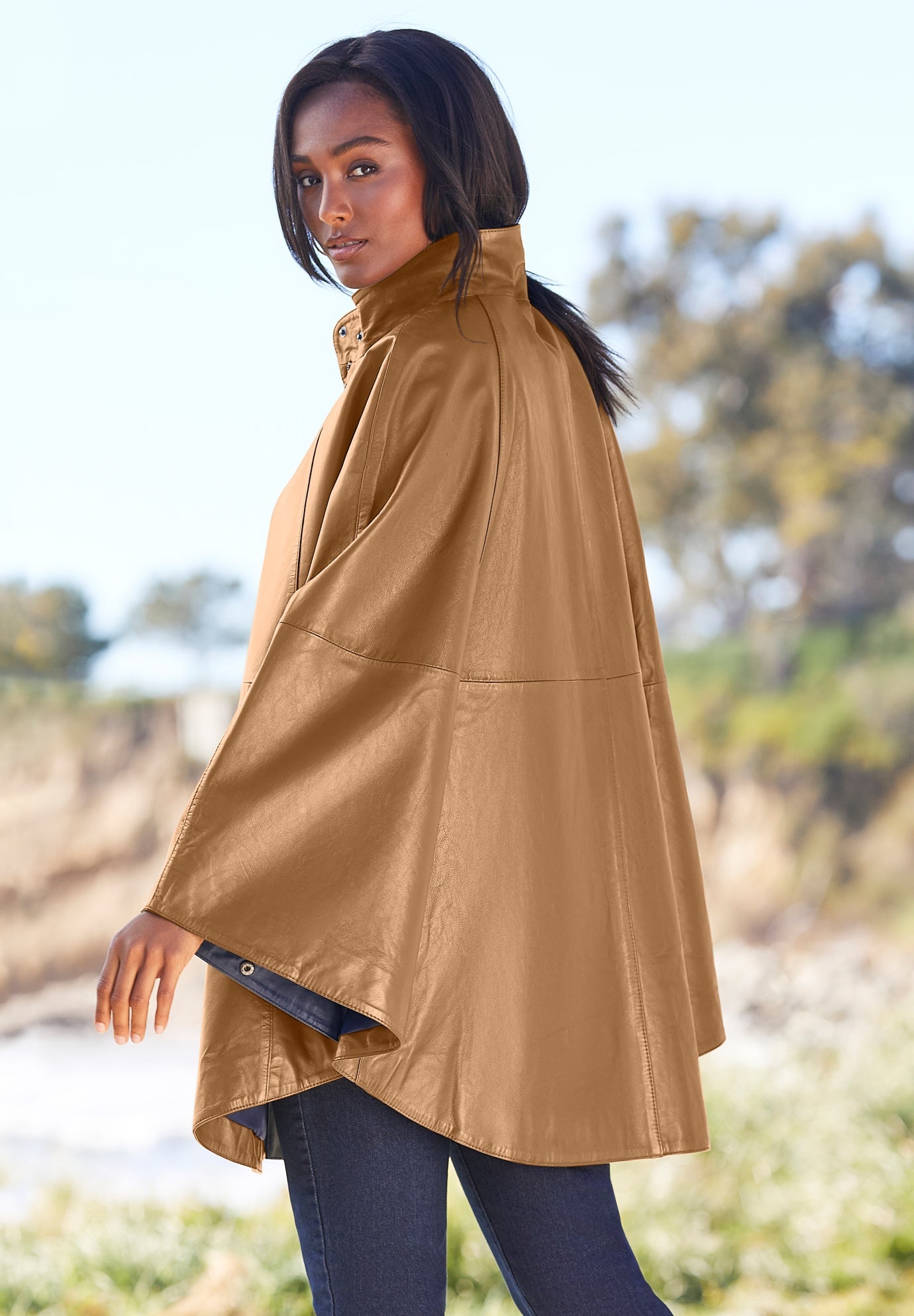 【leather poncho】 Leather Poncho | King Size