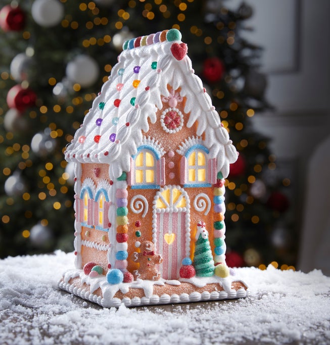10" Pre-Lit Gingerbread house image number null