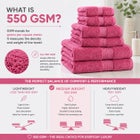 BH Studio 6-Piece 100% Cotton Bath Towel Set, 550 GSM image number 5