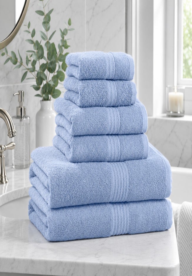 BH Studio 6-Piece 100% Cotton Bath Towel Set, 550 GSM image number 8