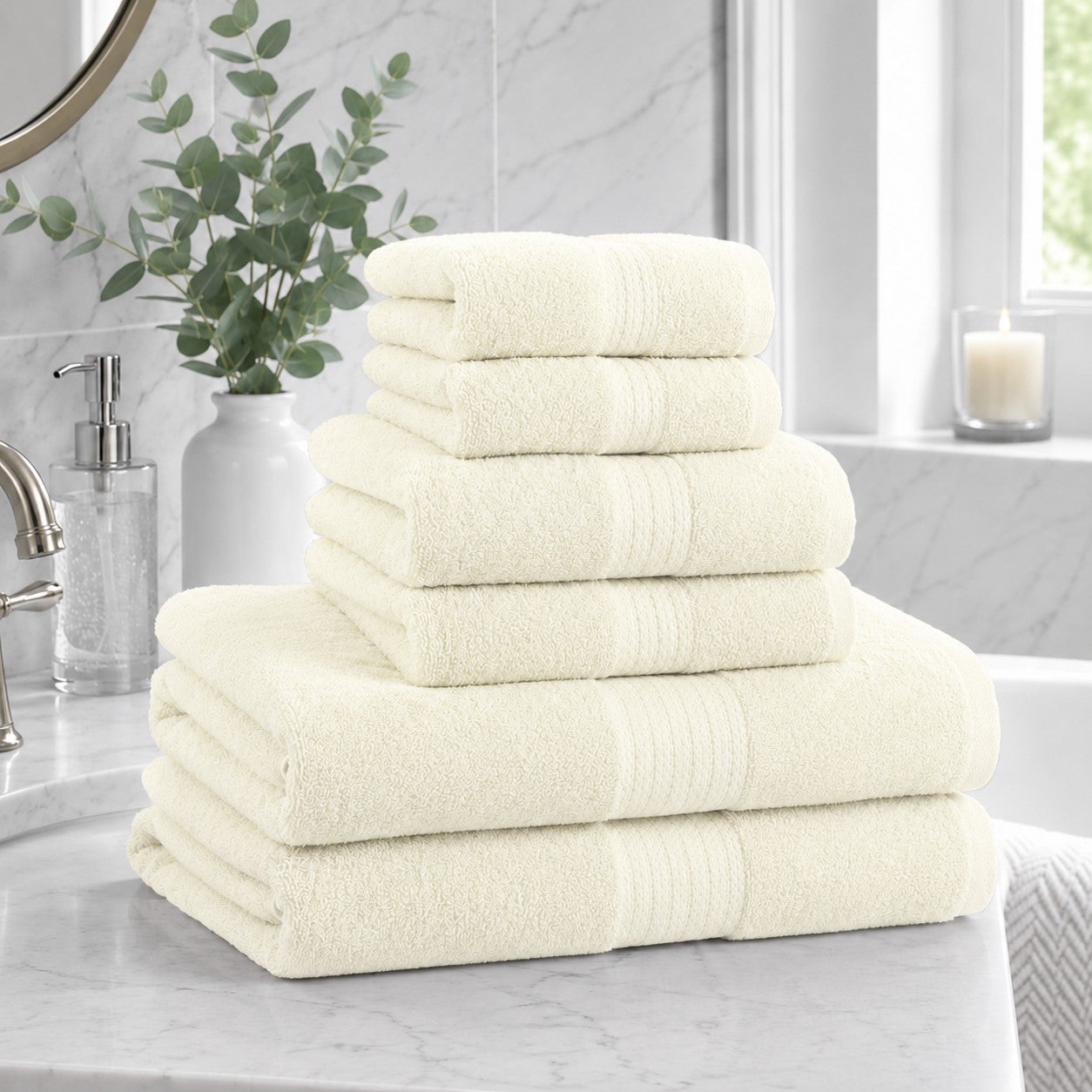 BH Studio 6-Piece Plush & Absorbent 100% Cotton Bath Towel Set image number 0