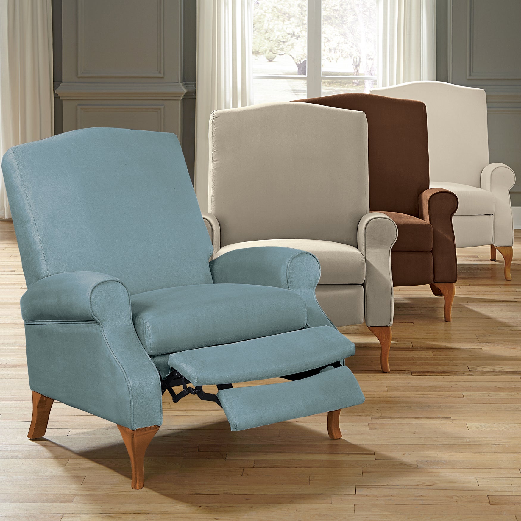 350 lbs. Weight Capacity Faux Suede Recliner image number 1