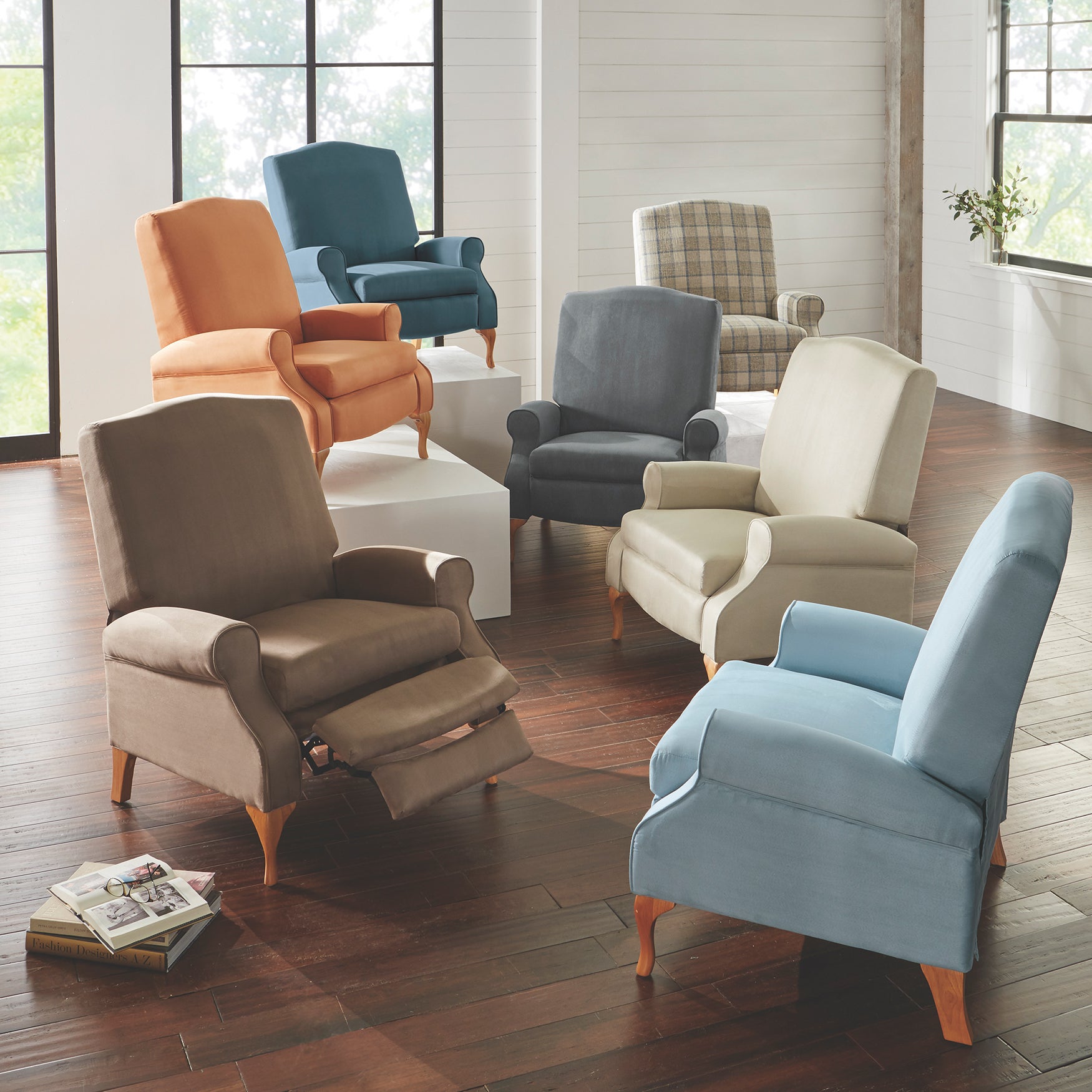 350 lbs. Weight Capacity Faux Suede Recliner image number 2