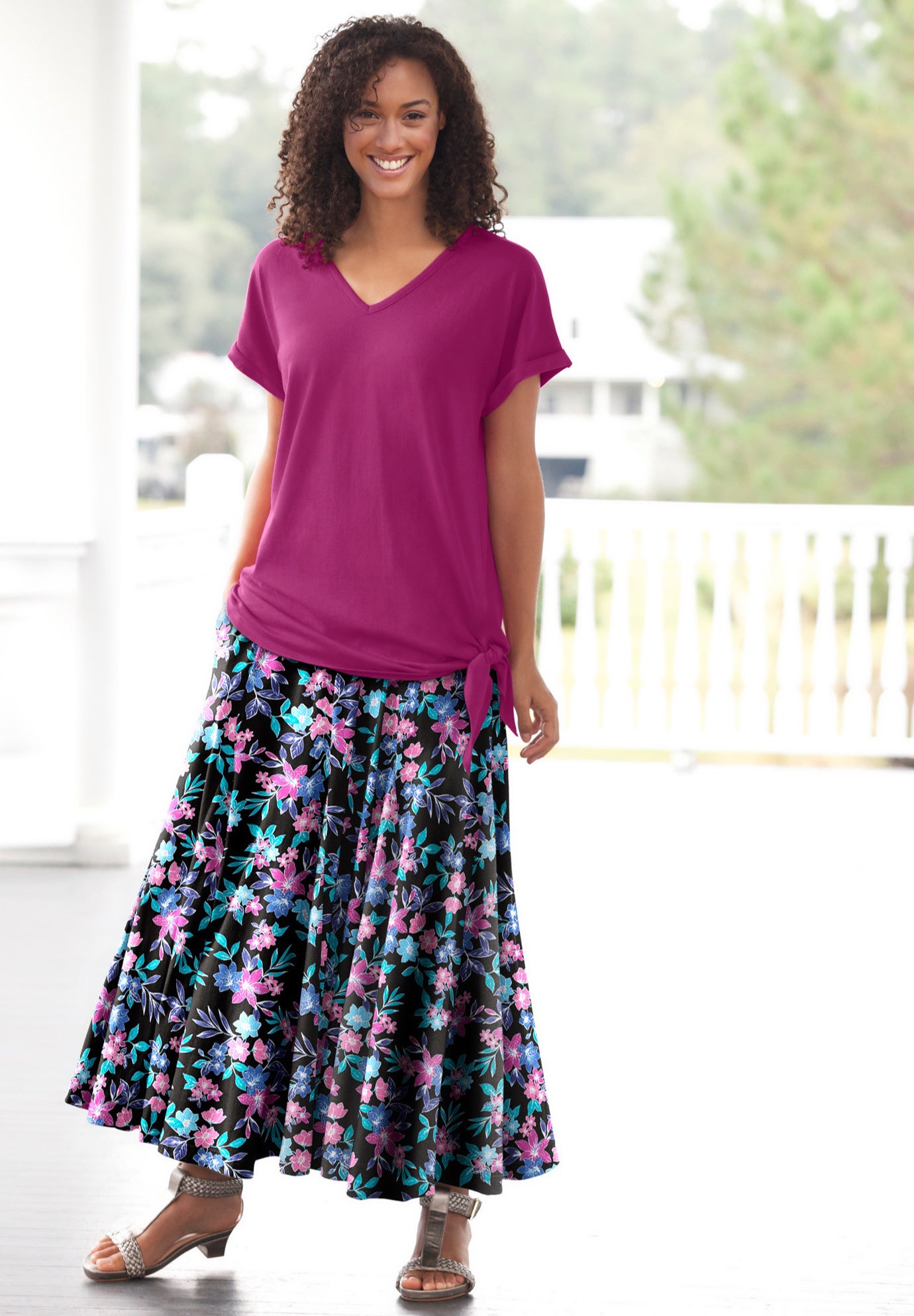Wide Elastic Waist Skirt image number 5
