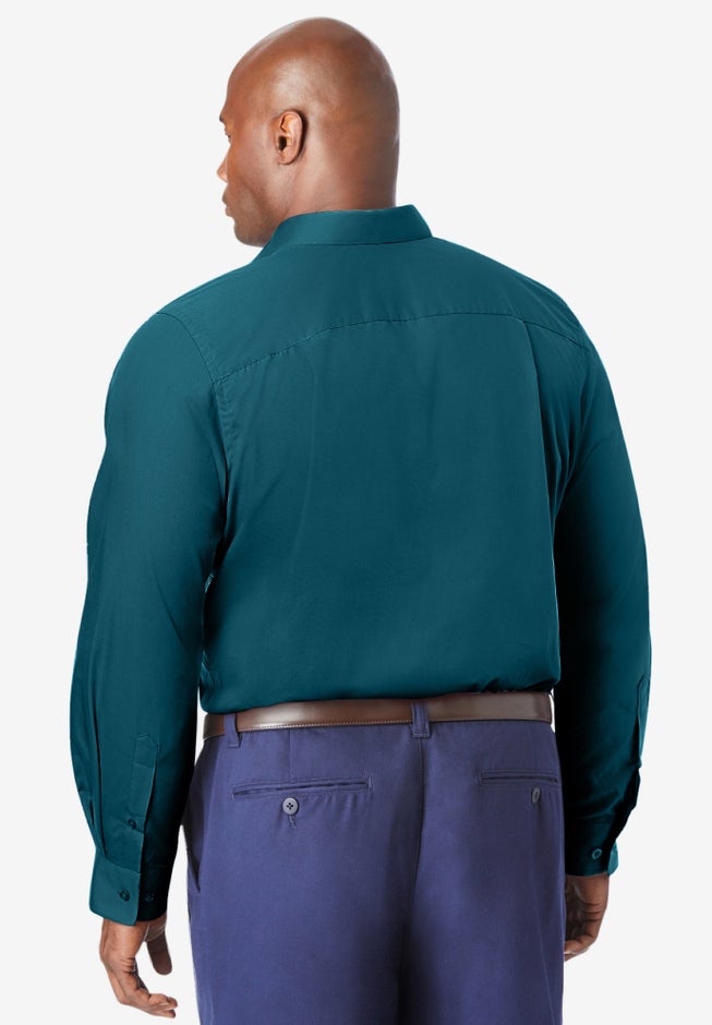 Wrinkle-Free Long-Sleeve Men's Dress Shirt, Midnight Teal | King Size Wrinkle-Free Long-Sleeve Men's Dress Shirt, Midnight Teal | King Size