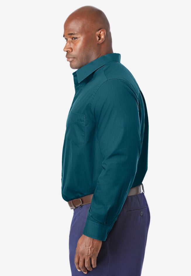 Wrinkle-Free Long-Sleeve Men's Dress Shirt, Midnight Teal | King Size Wrinkle-Free Long-Sleeve Men's Dress Shirt, Midnight Teal | King Size