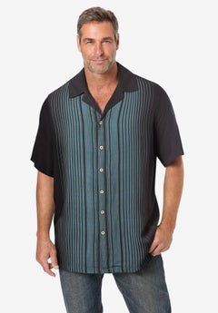 Big Men's Kam Grandad Collar Stripe S/S Shirt -KBS6288- Blue | 2XL-8XL Big Men's Kam Grandad Collar Stripe S/S Shirt -KBS6288- Blue | 2XL-8XL