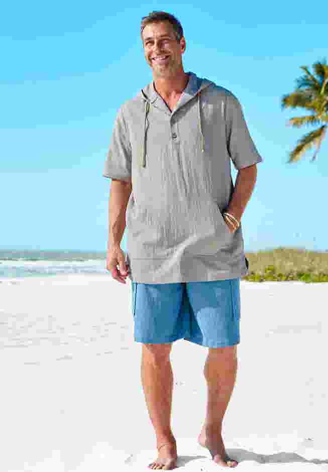 Gauze Short-Sleeve Hoodie image number 0