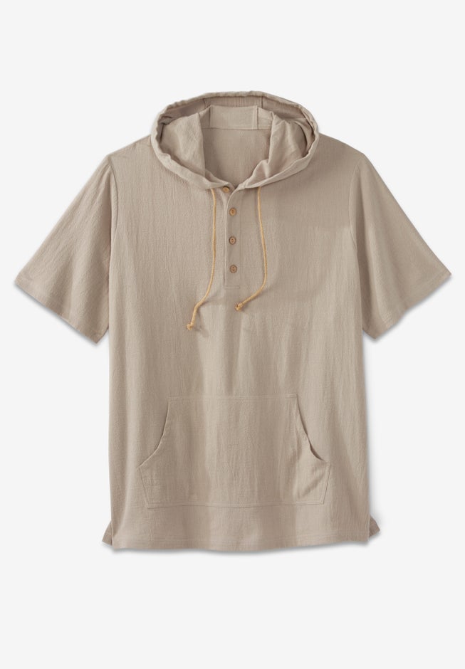 Gauze Short-Sleeve Hoodie image number 1