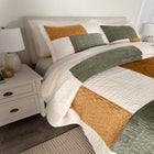 Modern Velvet Patchwork Bedspread image number null