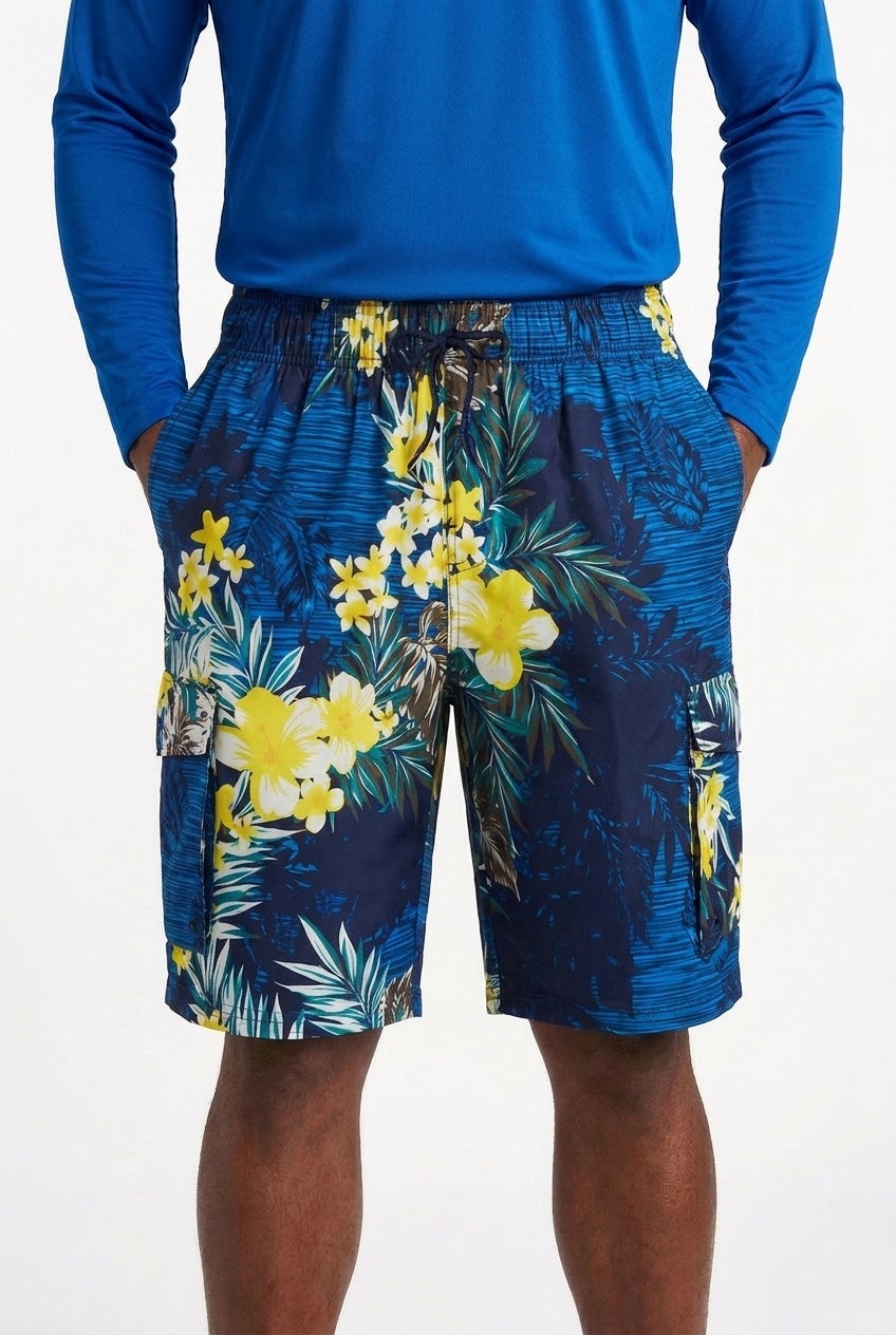 8" Flex Cargo Swim Trunks image number 1