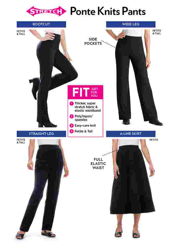 Women's Plus-Size Straight-Leg Stretch Ponte-Knit Pull-On Pants image number 3